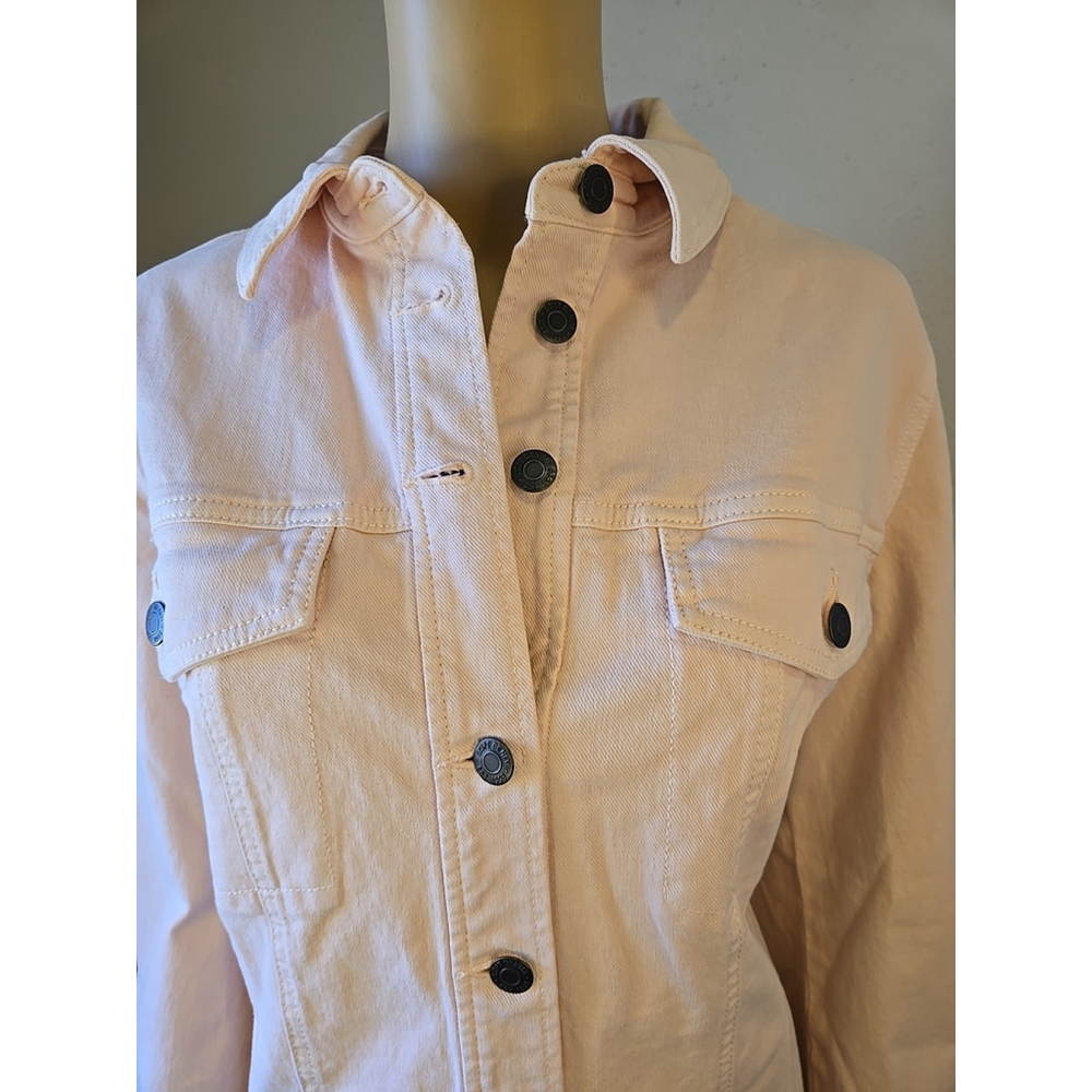 LOFT Women's Light Pink Seamed Denim Mini Dress Size 14 NWT - Picture 5 of 10